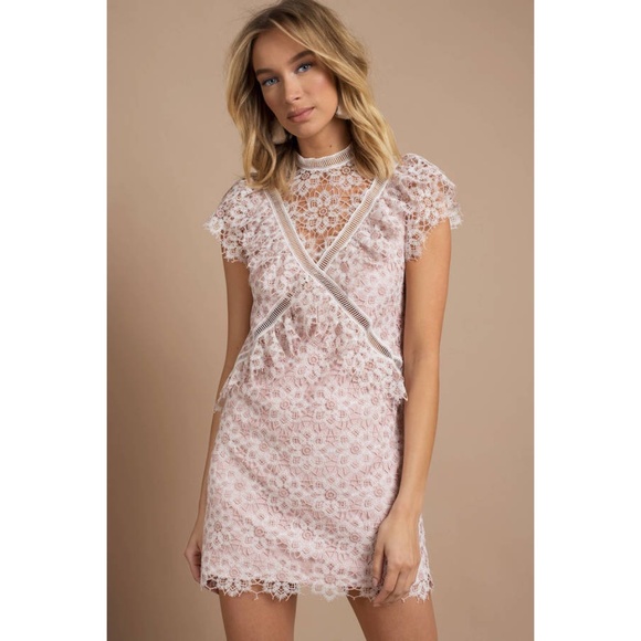 SAYLOR Dresses & Skirts - SAYLOR Pink Lace Dress M